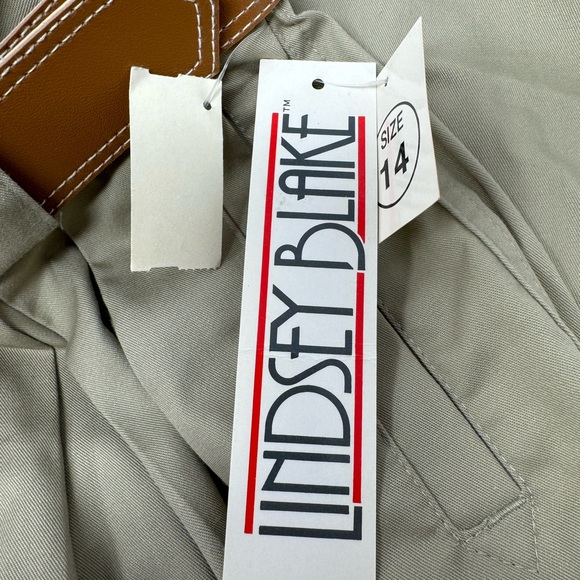 Vintage NWT Lindsey Blake Women’s Tan Pants Pleated Front Elastic Waist Sz 14 B3 - Picture 4 of 4